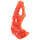 LEGO Transparent Neon Reddish Orange Head Trigger with Crosshole (19050)