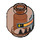 LEGO Transparant Neon Roodachtig Oranje Magma Commander Hoofd (Veiligheids Stud) (3626 / 87226)