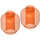 LEGO Transparent Neon Reddish Orange Minifigure Head (Recessed Solid Stud) (3274 / 3626)