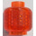 LEGO Transparent Neonrödaktig Orange Minifigur Huvud med Dekoration (Infälld solid knopp) (3626 / 28950)