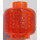 LEGO Transparentes Neonrot-Orange Minifigure Kopf mit Dekoration (Einbau-Vollbolzen) (3626 / 28950)