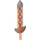 LEGO Transparent Neon Reddish Orange Nexo Knights Sword with Flat Silver (24108)