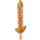 LEGO Transparent Neon Reddish Orange Nexo Knights Sword with Pearl Gold (24108)