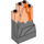 LEGO Transparent Neon Reddish Orange Panel 2 x 4 x 6 Rock with Marbled Dark Stone Gray (47847 / 54782)