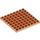 LEGO Transparentes Neonrot-Orange Platte 8 x 8 (41539 / 42534)