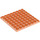 LEGO Transparent Neon Reddish Orange Plate 8 x 8 (41539 / 42534)