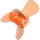 LEGO Transparentes neonrötliches Orange Propeller mit 3 Klingen (6041)