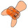 LEGO Transparent Neonrödaktig Orange Propeller med 3 Blad (6041)