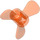 LEGO Transparent Neon Reddish Orange Propeller with 3 Blades (6041)