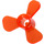 LEGO Transparent Neonrödaktig Orange Propeller med 3 Blad (6041)