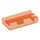 LEGO Transparant Neon Roodachtig Oranje Tegel 1 x 2 Rooster (met Groef aan onderzijde) (2412 / 30244)