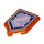 LEGO Transparent Neon Reddish Orange Tile 2 x 3 Pentagonal with Backlash Lightning Power Shield (22385 / 24419)