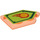 LEGO Transparent Neon Reddish Orange Tile 2 x 3 Pentagonal with Fireball Power Shield (22385 / 24464)