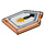 LEGO Transparentes Neonrot-Orange Fliese 2 x 3 Pentagonal mit Flash Kanone Power Schild (22385 / 24508)