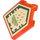 LEGO Transparant Neon Roodachtig Oranje Tegel 2 x 3 Pentagonal met Ice Rain Power Schild (22385 / 24275)