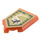 LEGO Orange rougeâtre néon transparent Tuile 2 x 3 Pentagonal avec Super Human Speed Power Bouclier (22385 / 24372)