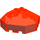 LEGO Transparent Neon Reddish Orange Windscreen 6 x 6 Octagonal Canopy with Axle Hole (2418)