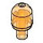 LEGO Orange transparent Barre 1 avec couvercle léger (29380 / 58176)