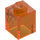 LEGO Transparent Orange Brick 1 x 1 with Mosquito in Amber Decoration (3005 / 68818)