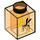 LEGO Transparent Orange Brick 1 x 1 with Mosquito in Amber Decoration (3005 / 68818)