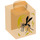 LEGO Transparentes Orange Backstein 1 x 1 mit Mosquito im Amber Dekoration (3005 / 68818)