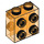 LEGO Transparentes Orange Backstein 1 x 2 x 2 mit Bolzen auf Gegenüberliegende Seiten (80796)