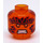 LEGO Transparent Orange Cole (Golden Dragon) Head (Recessed Solid Stud) (3626)