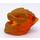 LEGO Transparent Orange Ninjago Helmet with Flames and Gold Dragon Face