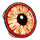 LEGO Transparent Orange Plate 2 x 2 Round with Rounded Bottom with Gargantos Eye (2654 / 87529)