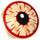 LEGO Transparent Orange Plate 2 x 2 Round with Rounded Bottom with Gargantos Eye (2654 / 87529)
