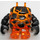 LEGO Transparant oranje Steen Monster Lichaam (Torso/Poten met Zwart Armen)