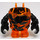 LEGO Transparant oranje Steen Monster Lichaam (Torso/Poten met Zwart Armen)