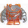 LEGO Transparent Orange Rock Monster Body with Dark Stone Gray Pattern and Arms