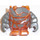 LEGO Transparent Orange Rock Monster Body with Gray with Arms