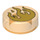 LEGO Transparant oranje Tegel 1 x 1 Ronde met Gold Vlam Patroon (17667 / 98138)