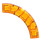 LEGO Transparentes Orange Fliese 4 x 4 Gebogen Ecke mit Cutouts (3477 / 27507)
