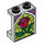 LEGO Transparant Paneel 1 x 2 x 2 met Rood rose met zijsteunen, holle noppen (6268 / 38621)