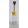 LEGO Transparent Pneumatic Cylinder - Two Way with Square Base and Yellow Cap