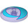 LEGO Transparent Purple Dish 4 x 4 with Crescents and Lightning Pattern (Solid Stud) (3960 / 33834)