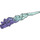 LEGO Transparent Purple Flame / Lightning Bolt with Axle Hole with Marbled Transparent Light Blue (11302 / 21873)