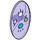 LEGO Transparent Purple Oval Shield with Lightning and Electricity Symbols (23725 / 34943)