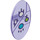 LEGO Transparent Purple Oval Shield with Lightning and Electricity Symbols (23725 / 34943)