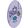 LEGO Transparent Purple Oval Shield with Lightning and Electricity Symbols (23725 / 34943)