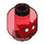 LEGO Transparentes Rot Axel Chops Minifigure Kopf (Einbau-Vollbolzen) (3626 / 66660)