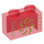 LEGO Transparentes Rot Backstein 1 x 2 mit Golden Blume ohne Unterrohr (3004 / 75414)