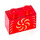 LEGO Rouge transparent Brique 1 x 2 avec Golden Fleur sans tube à l&#039;intérieur (3004 / 75414)