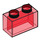 LEGO Transparant Rood Steen 1 x 2 zonder buis aan de onderzijde (3065 / 35743)