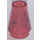 LEGO Transparant Rood Kegel 1 x 1 zonder Top groef (4589 / 6188)