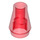 LEGO Transparent Red Cone 1 x 1 without Top Groove (4589 / 6188)