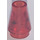 LEGO Transparent Red Cone 1 x 1 without Top Groove (4589 / 6188)